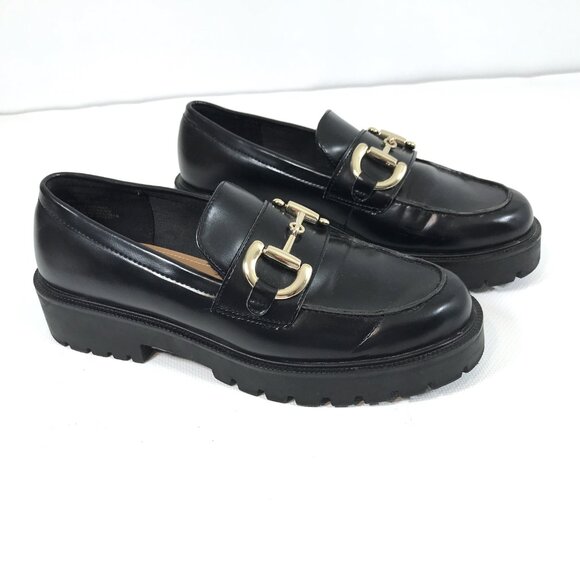 H&M Horsebit Buckle Loafers Lug Sole Black Sz 9 - Picture 7 of 13